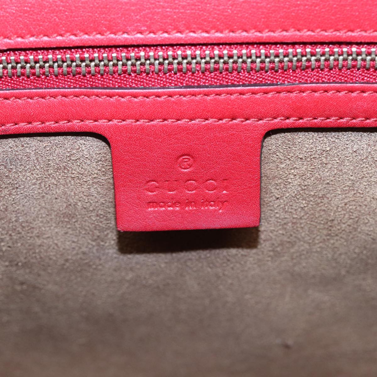GUCCI Padlock Chain Shoulder Bag Leather Red Pink bs16789