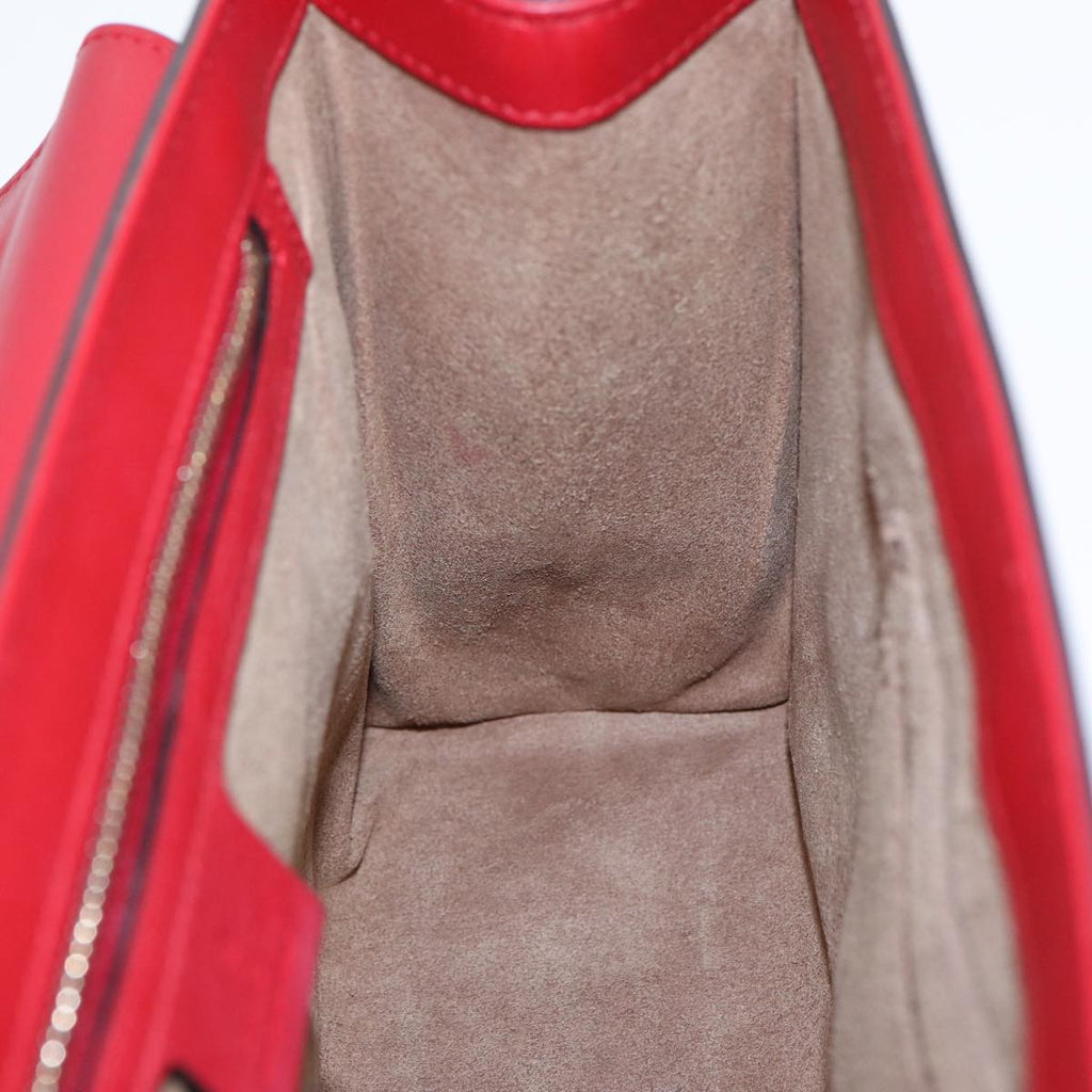 GUCCI Padlock Chain Shoulder Bag Leather Red Pink bs16789