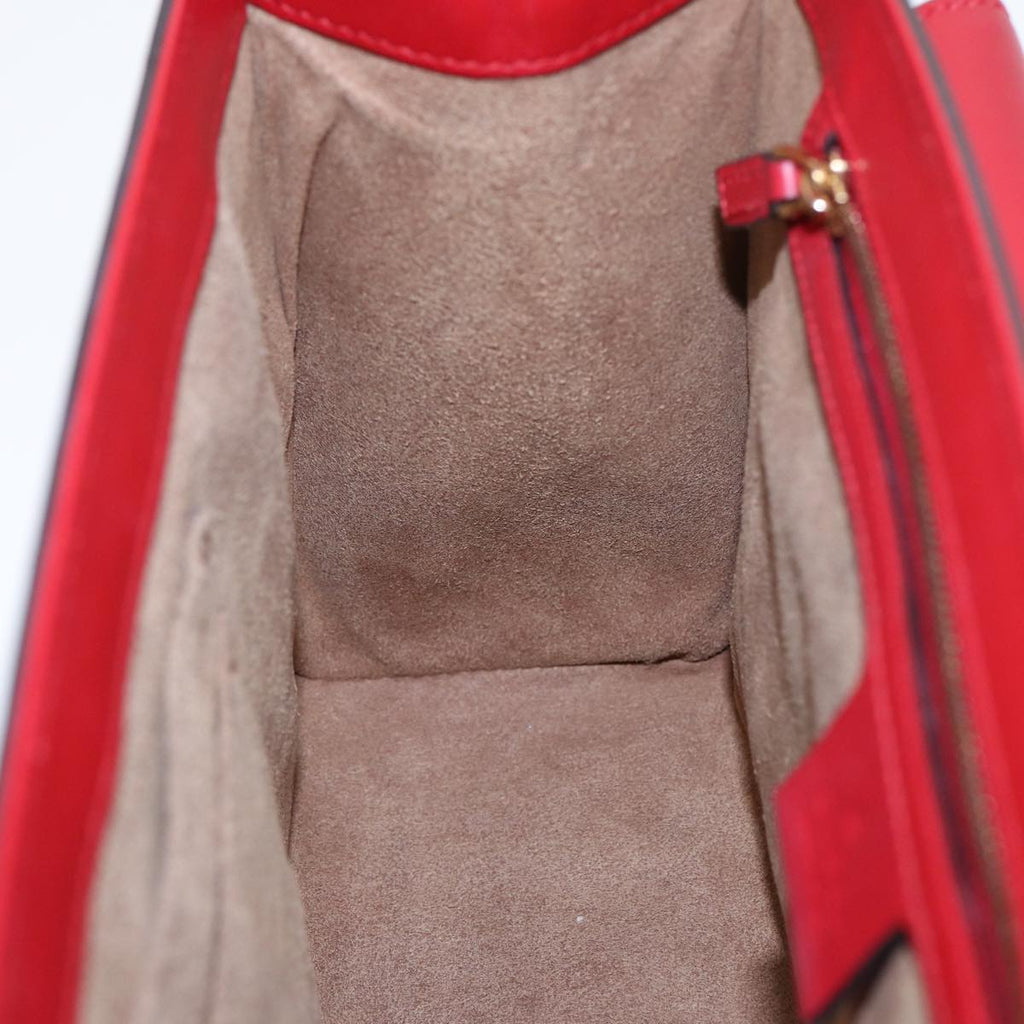 GUCCI Padlock Chain Shoulder Bag Leather Red Pink bs16789