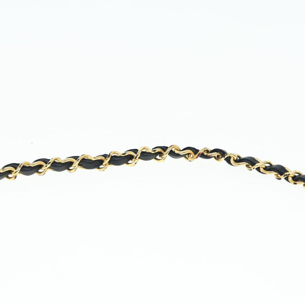 CHANEL Matelasse Chain Shoulder Bag Lamb Skin Black Gold CC bs16822