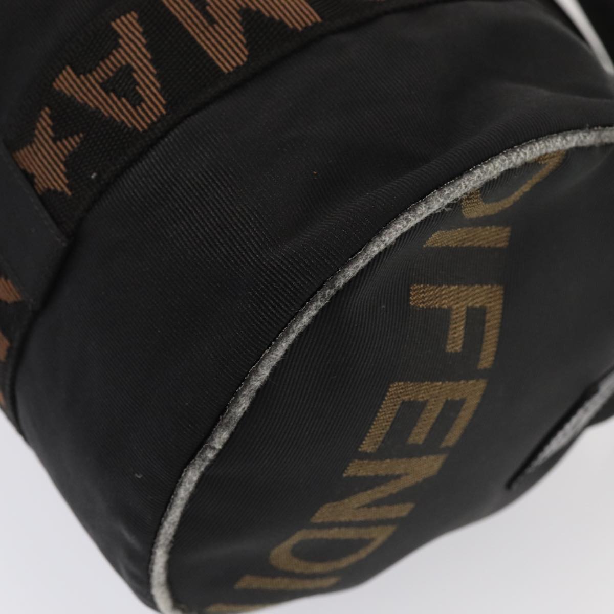 FENDI Hand Bag Canvas 2way Black Brown bs16831