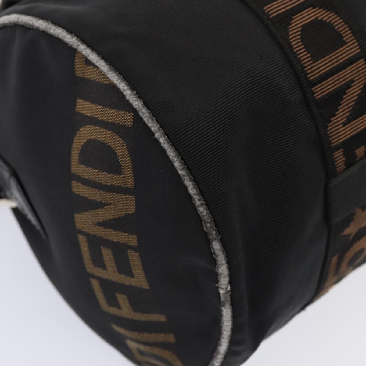 FENDI Hand Bag Canvas 2way Black Brown bs16831