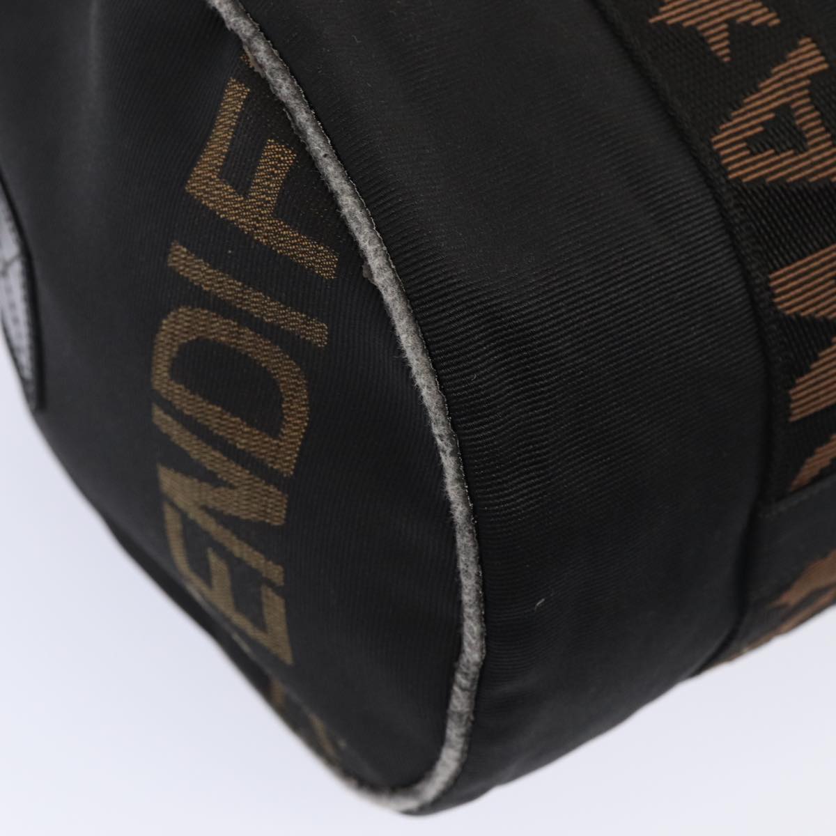 FENDI Hand Bag Canvas 2way Black Brown bs16831