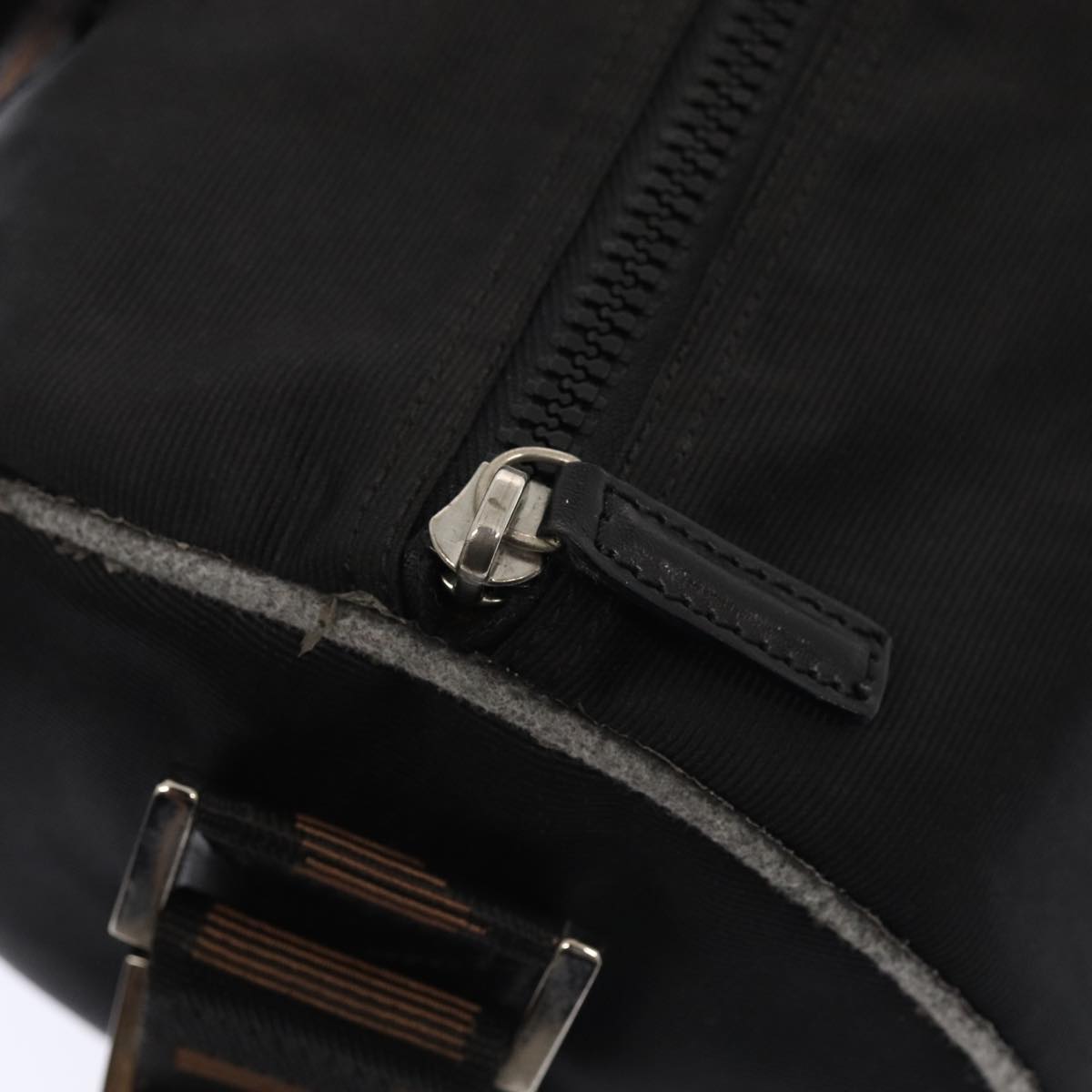 FENDI Hand Bag Canvas 2way Black Brown bs16831