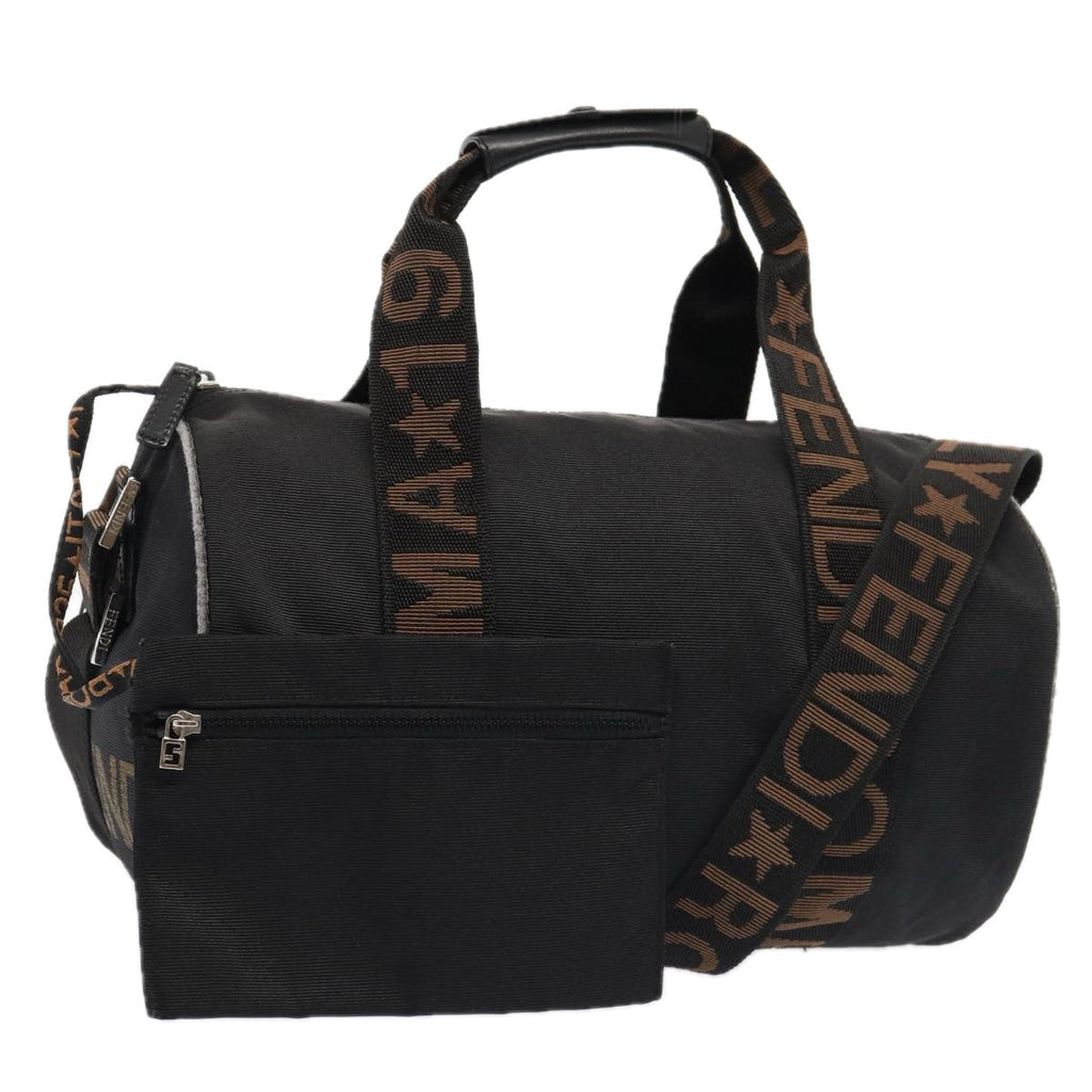 FENDI Hand Bag Canvas 2way Black Brown bs16831