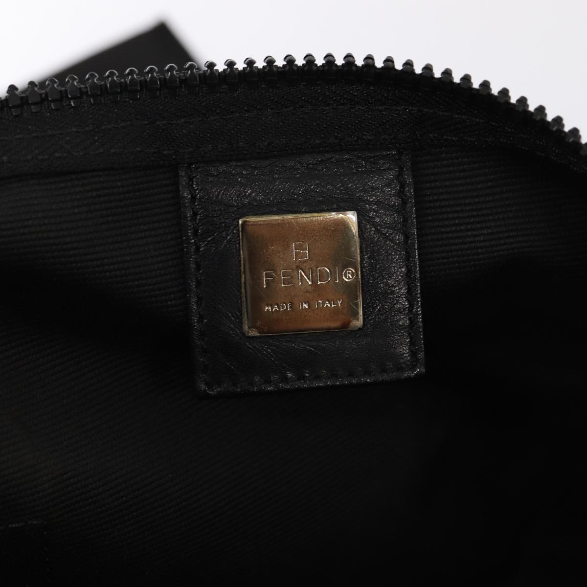 FENDI Hand Bag Canvas 2way Black Brown bs16831