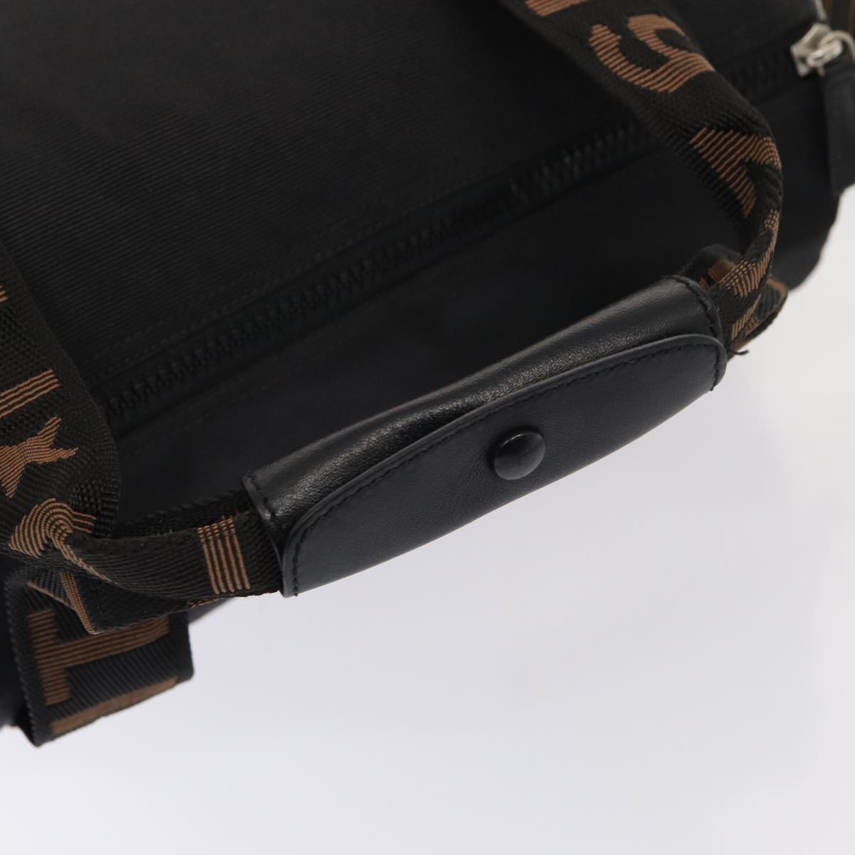 FENDI Hand Bag Canvas 2way Black Brown bs16831