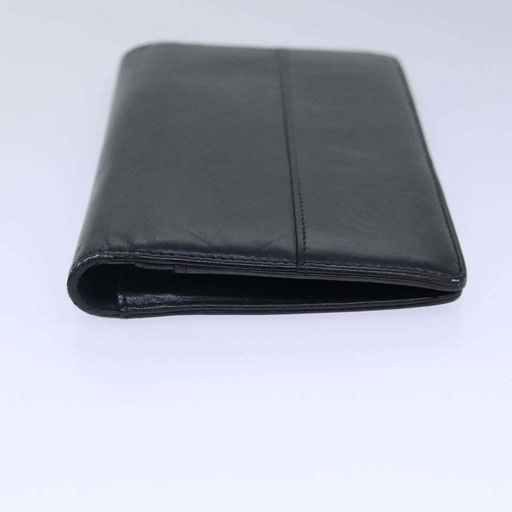 CHANEL Matelasse Wallet Leather Black Silver CC bs16854