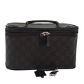 GUCCI GG Canvas Vanity Hand Bag Black Silver 013 0081 bs16857