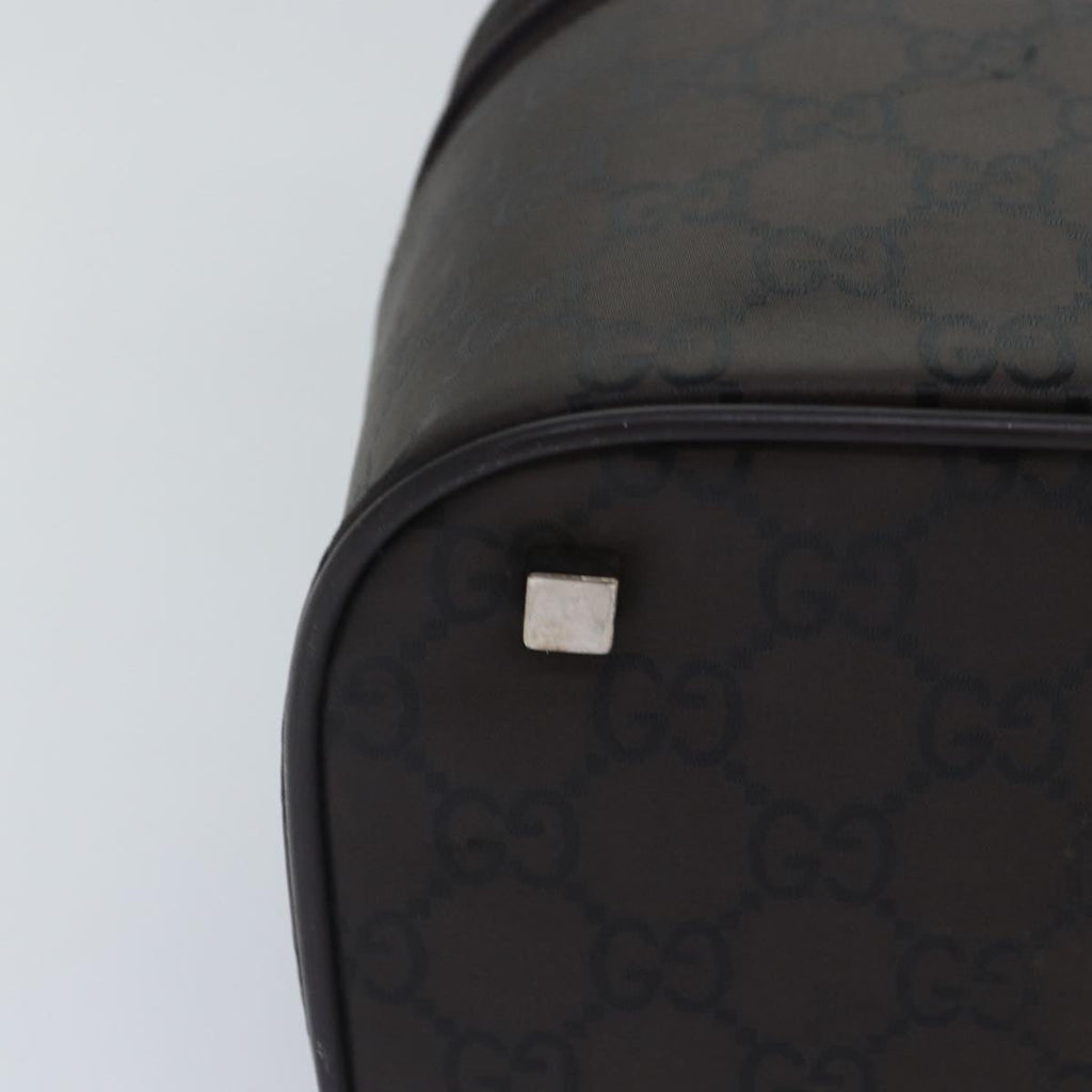 GUCCI GG Canvas Vanity Hand Bag Black Silver 013 0081 bs16857