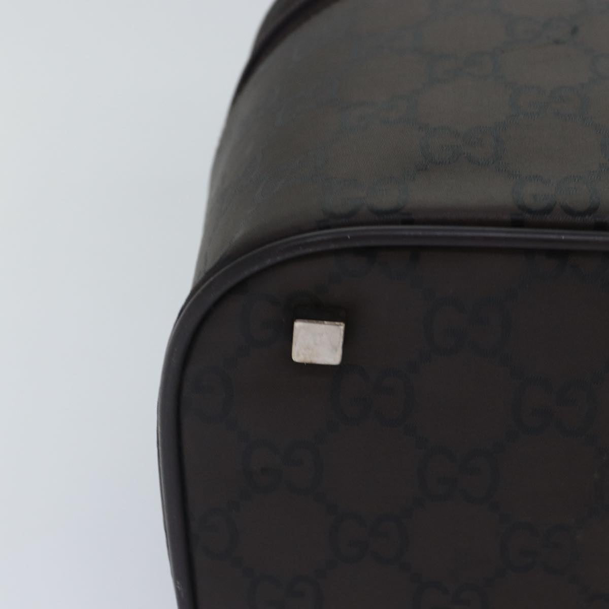 GUCCI GG Canvas Vanity Hand Bag Black Silver 013 0081 bs16857