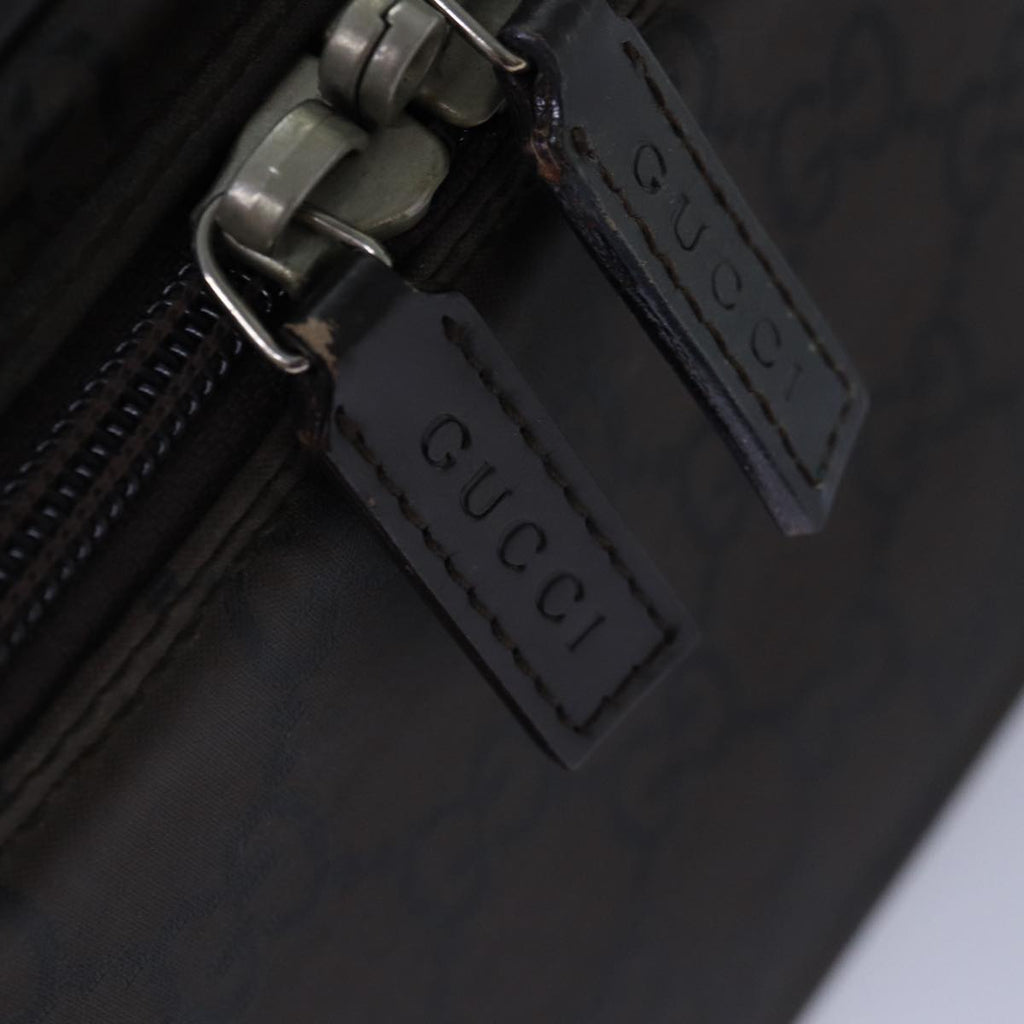 GUCCI GG Canvas Vanity Hand Bag Black Silver 013 0081 bs16857