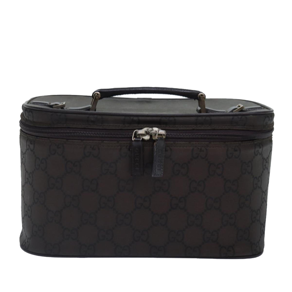GUCCI GG Canvas Vanity Hand Bag Black Silver 013 0081 bs16857