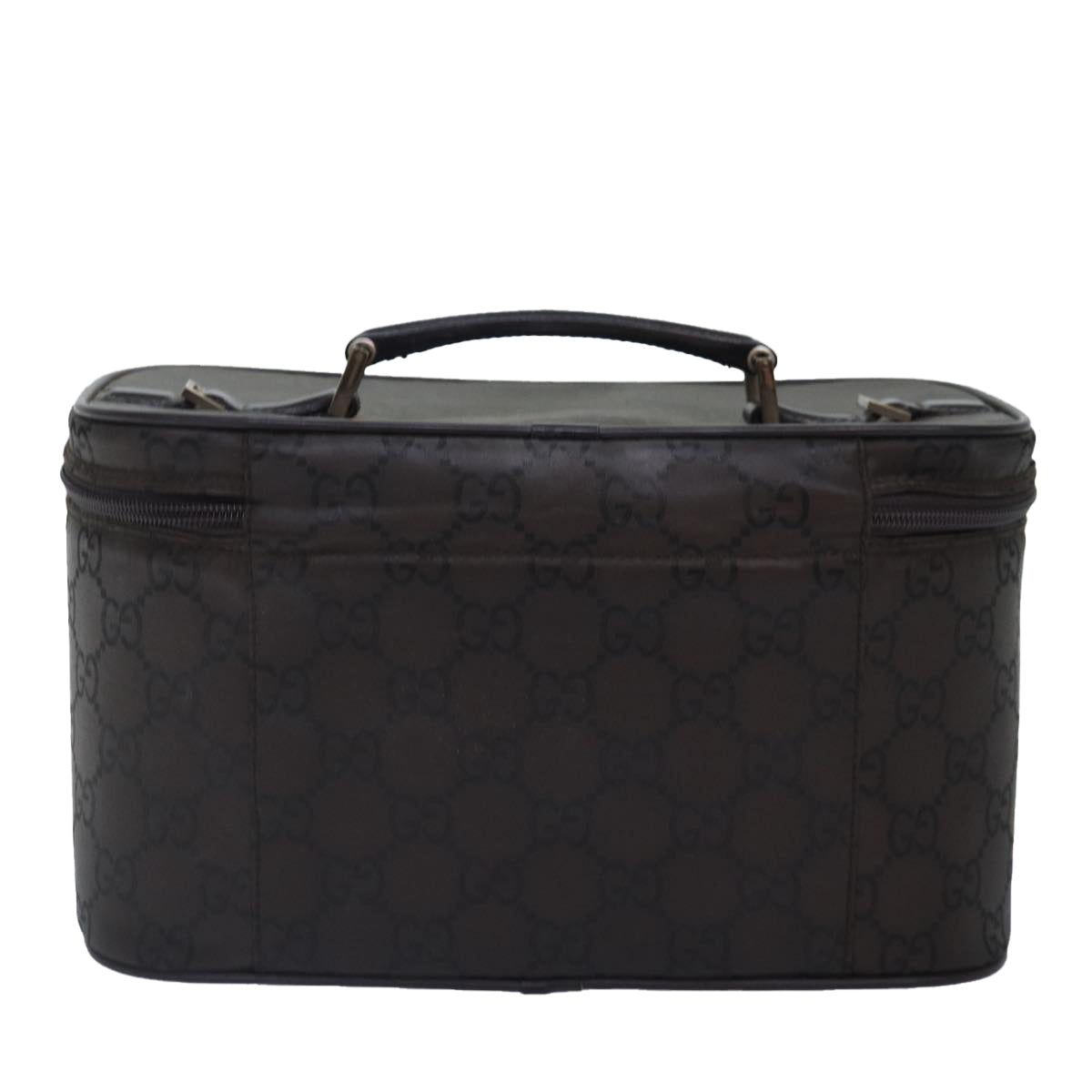 GUCCI GG Canvas Vanity Hand Bag Black Silver 013 0081 bs16857