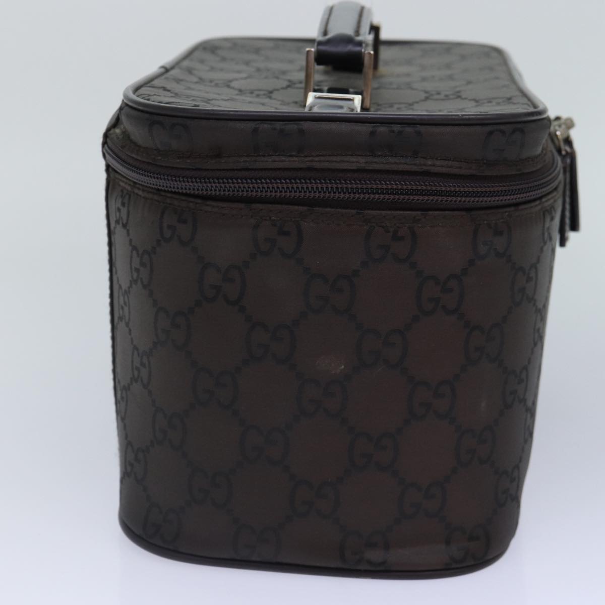 GUCCI GG Canvas Vanity Hand Bag Black Silver 013 0081 bs16857