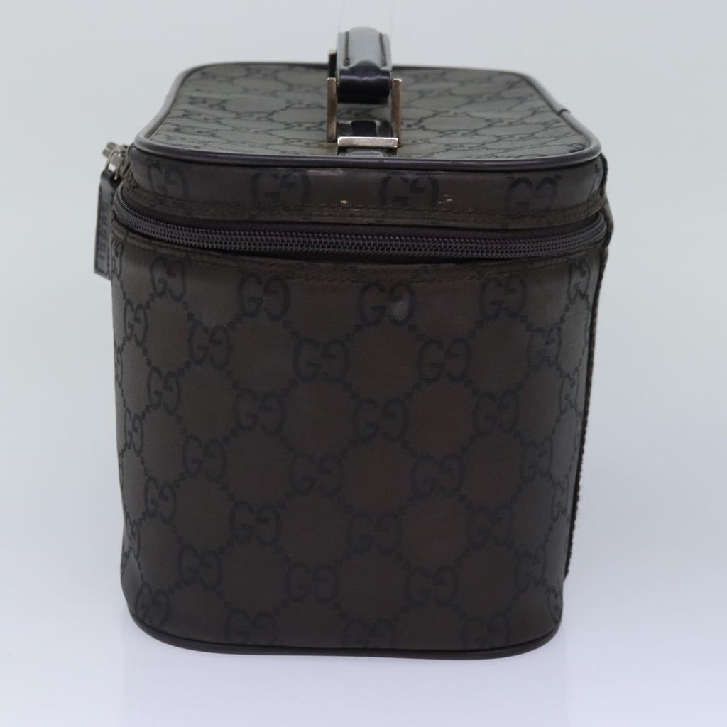 GUCCI GG Canvas Vanity Hand Bag Black Silver 013 0081 bs16857