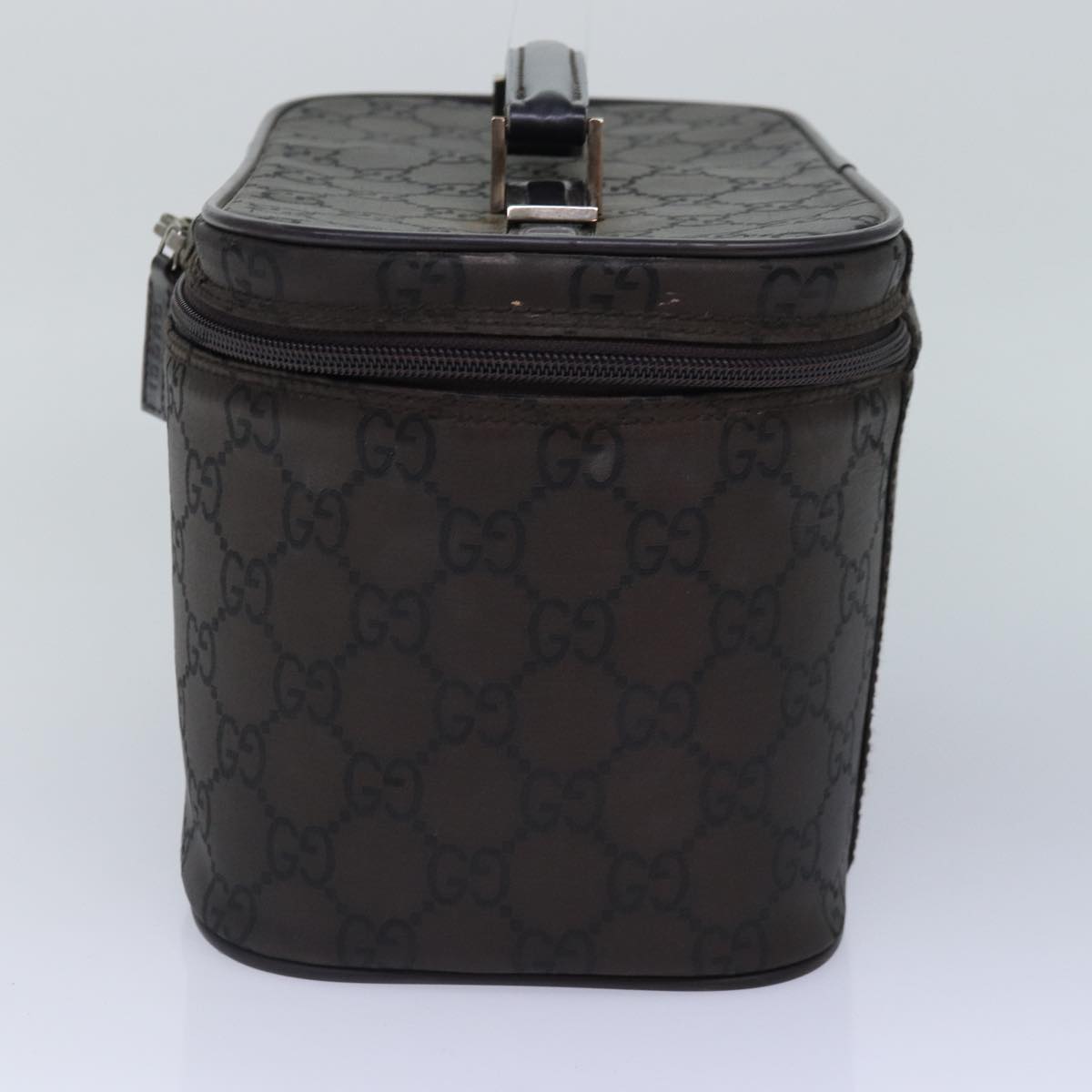 GUCCI GG Canvas Vanity Hand Bag Black Silver 013 0081 bs16857
