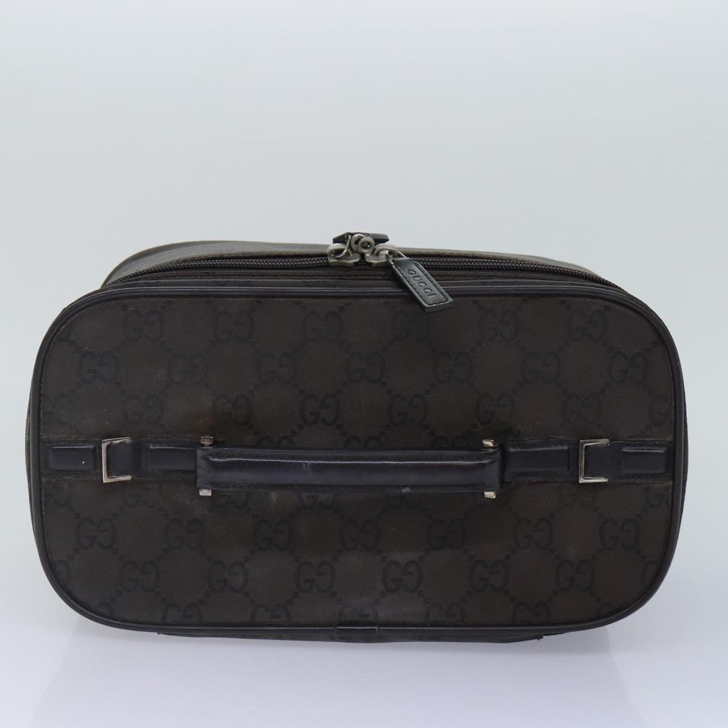 GUCCI GG Canvas Vanity Hand Bag Black Silver 013 0081 bs16857