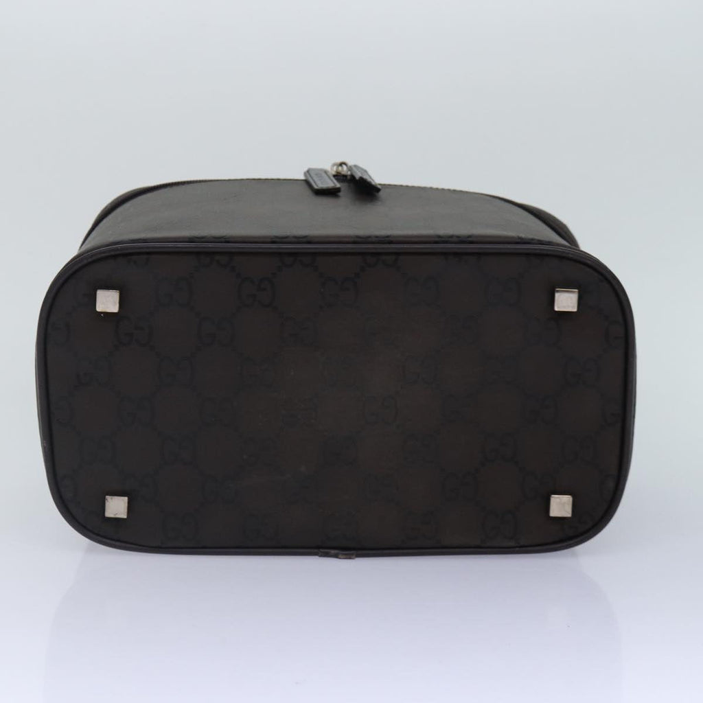 GUCCI GG Canvas Vanity Hand Bag Black Silver 013 0081 bs16857