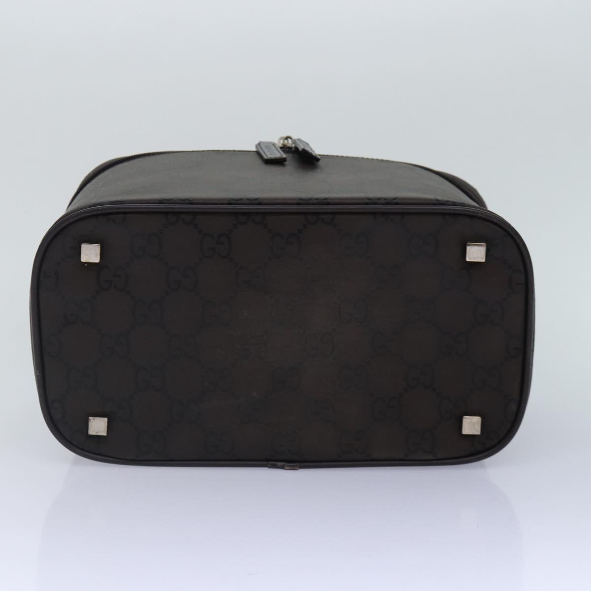 GUCCI GG Canvas Vanity Hand Bag Black Silver 013 0081 bs16857