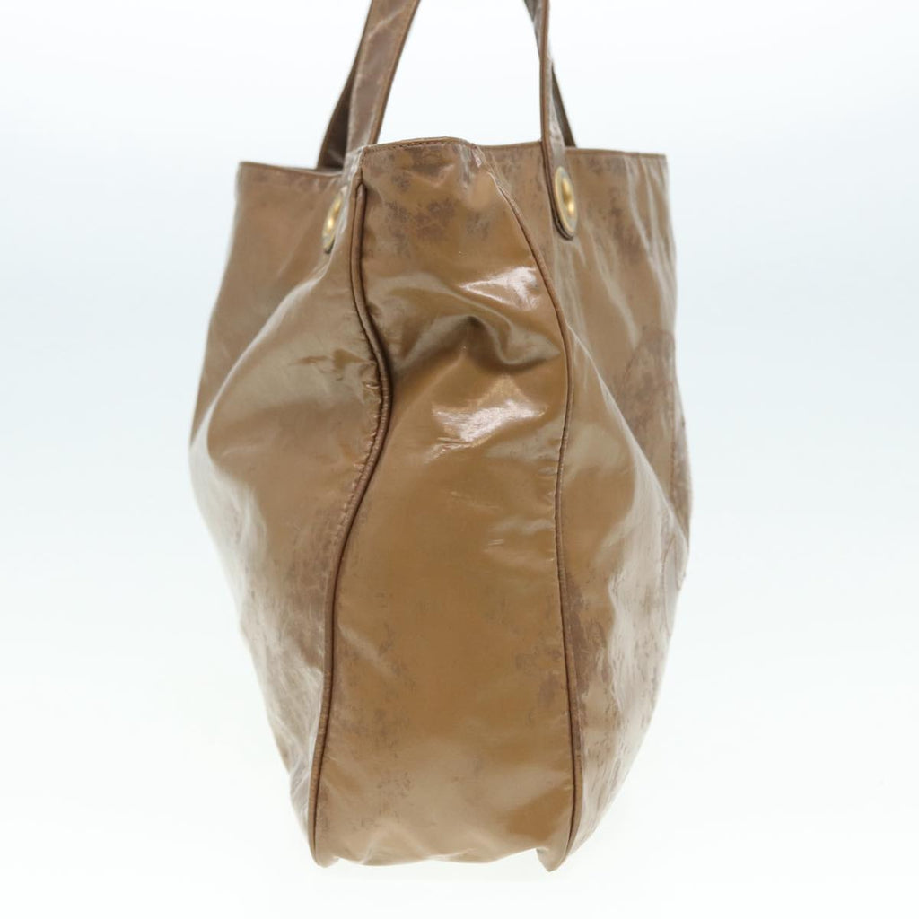 CHANEL COCO Mark Tote Bag Patent leather Beige CC bs16858