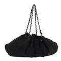 CHANEL Matelasse Chain Tote Bag Cotton Black CC bs16859
