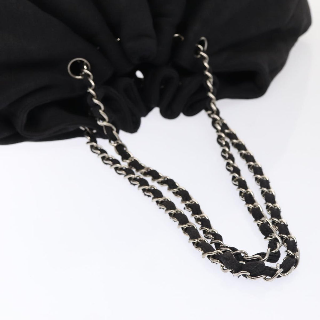 CHANEL Matelasse Chain Tote Bag Cotton Black CC bs16859