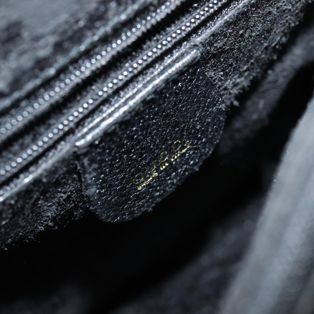 GUCCI Bamboo Hand Bag Leather Black Gold 002 2853 0260 0 bs16861