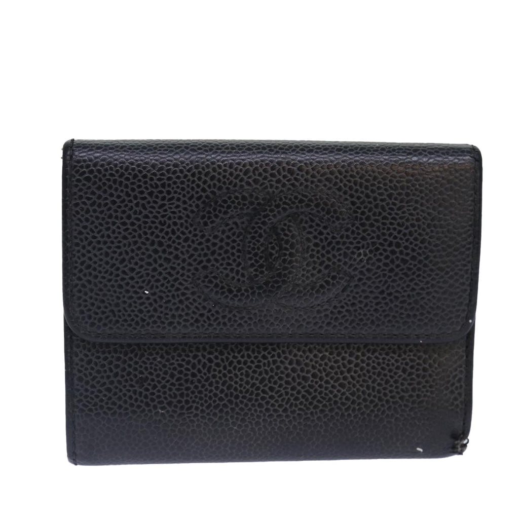 CHANEL COCO Mark Wallet Caviar Skin Black CC bs16881