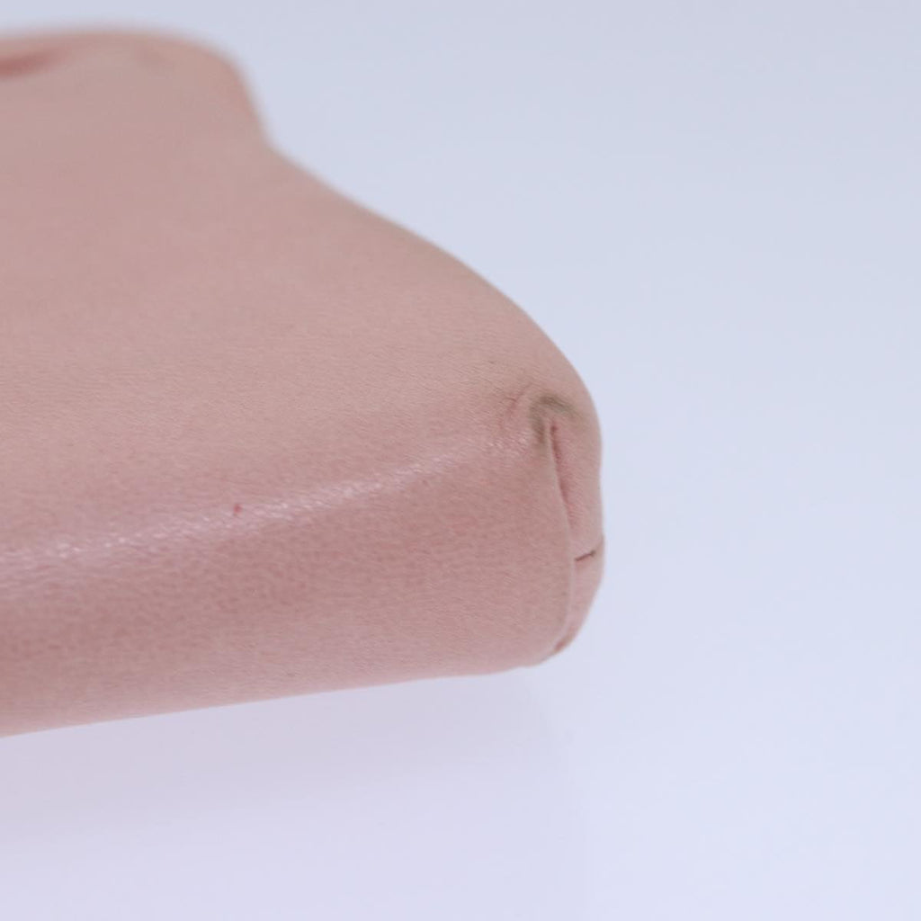 CHANEL Gamaguchi Pouch Leather Pink Silver CC bs16883