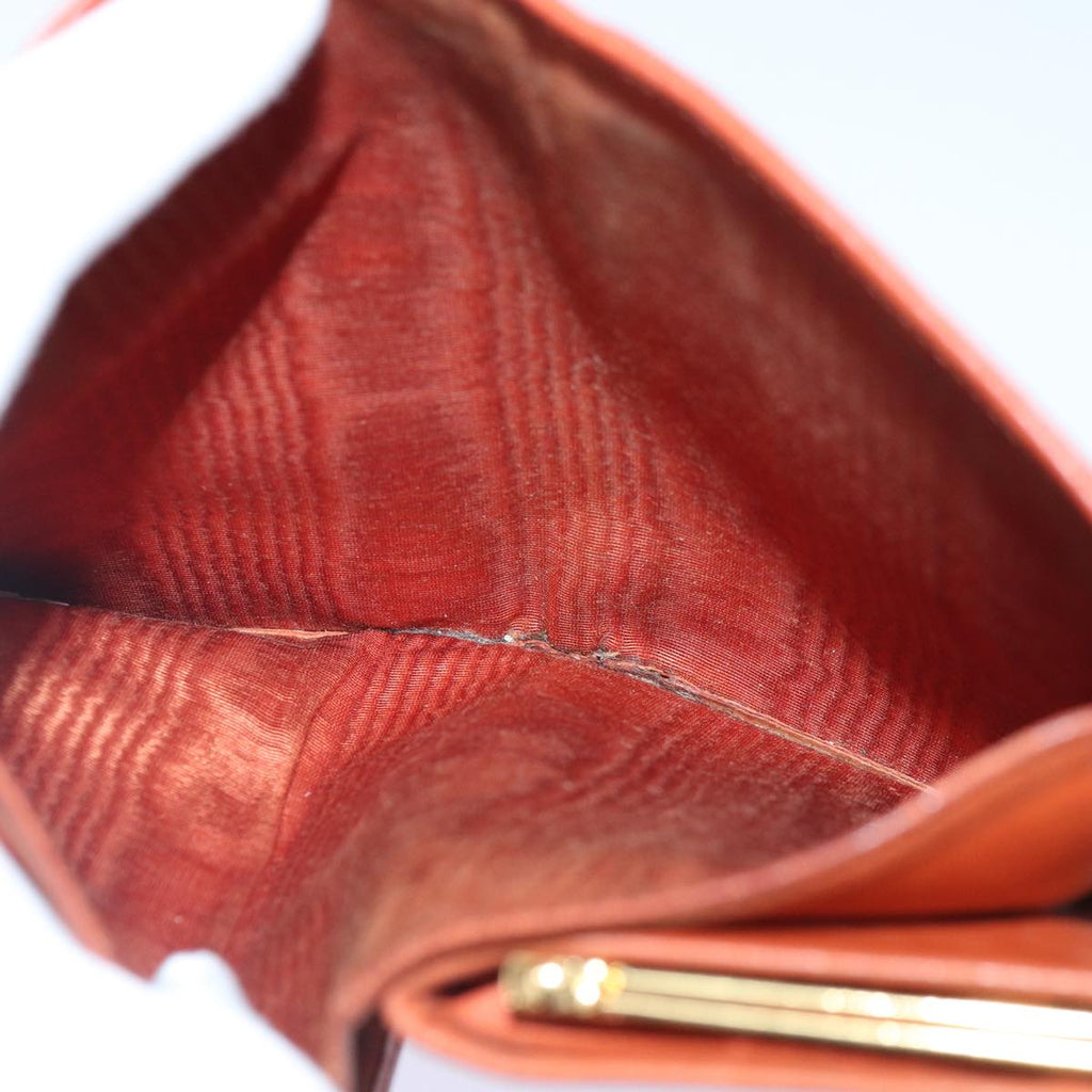 CHANEL COCO Mark Wallet Caviar Skin Orange Gold CC bs16889