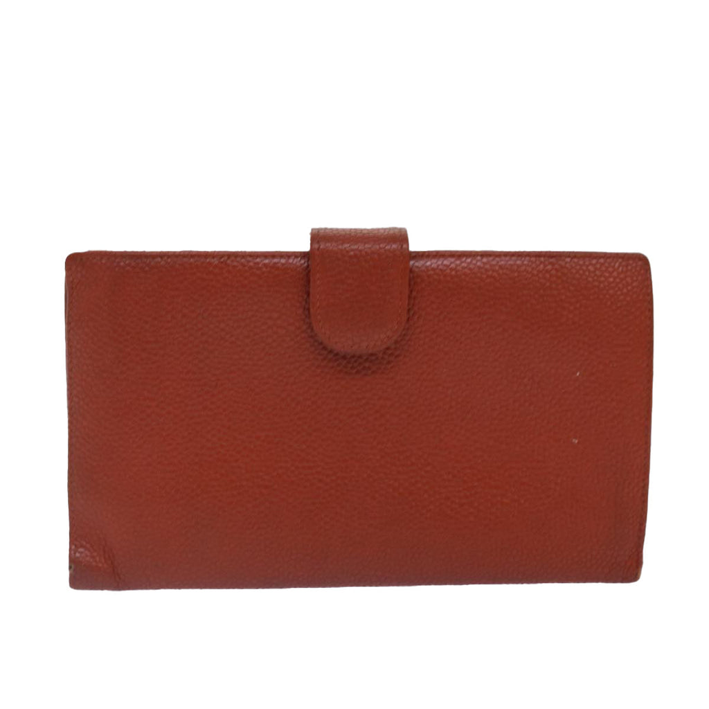 CHANEL COCO Mark Wallet Caviar Skin Orange Gold CC bs16889