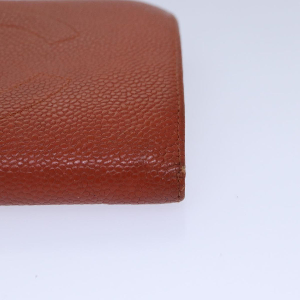 CHANEL COCO Mark Wallet Caviar Skin Orange Gold CC bs16889