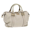 GUCCI Hand Bag Leather White Gold 189893 bs16895