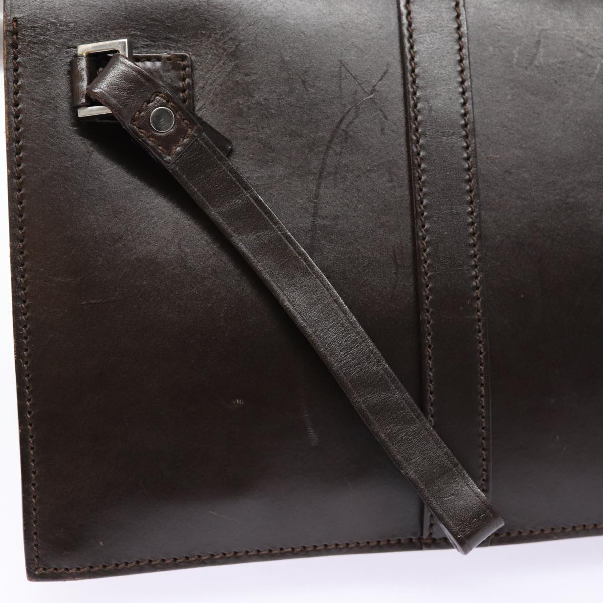 GUCCI Clutch Bag Leather Brown bs16896