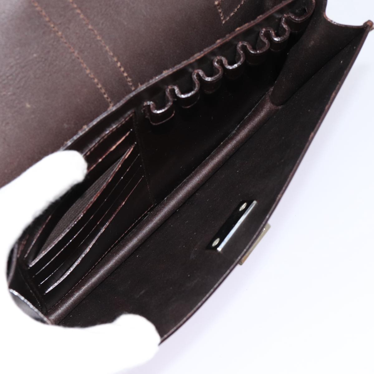 GUCCI Clutch Bag Leather Brown bs16896