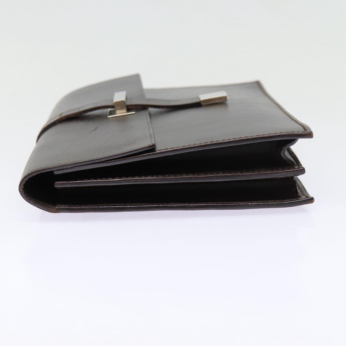GUCCI Clutch Bag Leather Brown bs16896