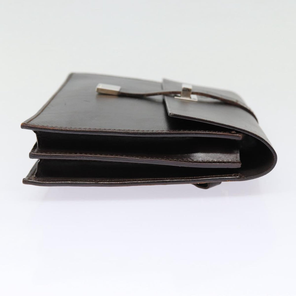 GUCCI Clutch Bag Leather Brown bs16896