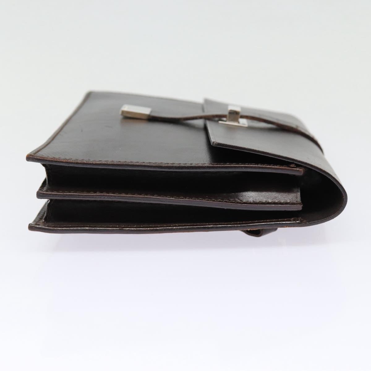 GUCCI Clutch Bag Leather Brown bs16896