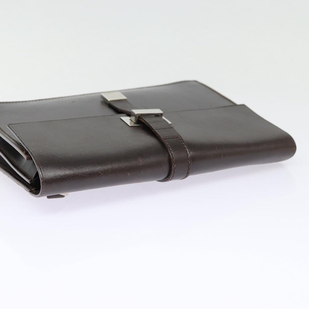 GUCCI Clutch Bag Leather Brown bs16896