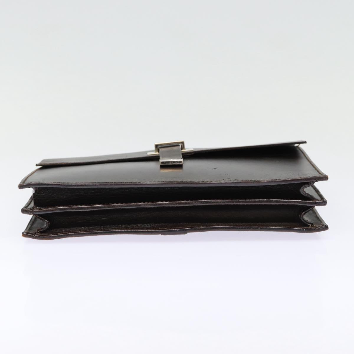GUCCI Clutch Bag Leather Brown bs16896