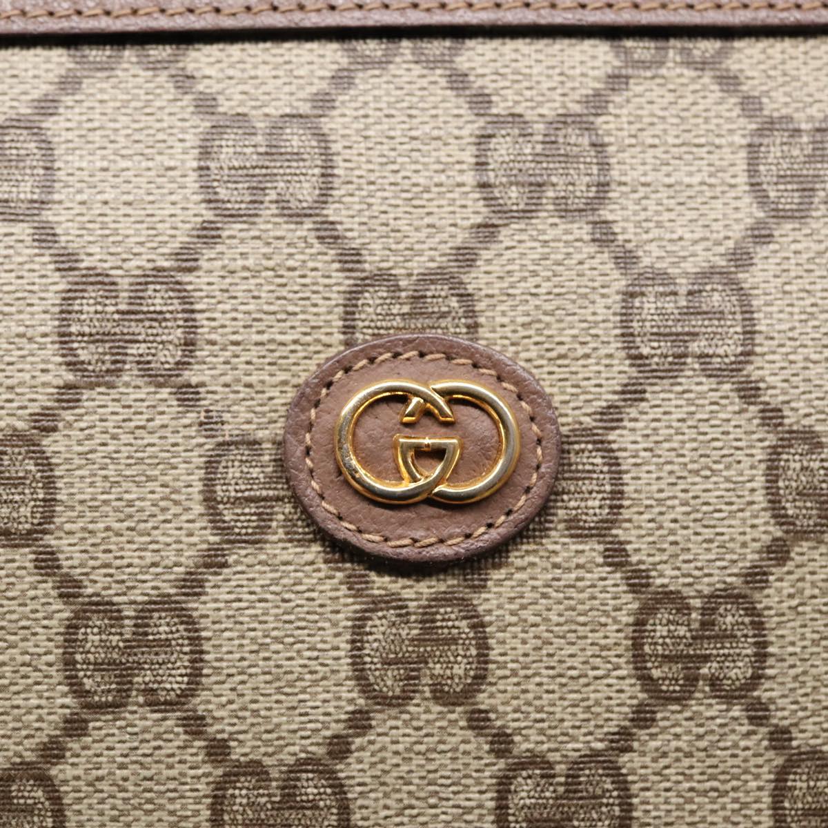 GUCCI GG Supreme Clutch Bag PVC Leather Beige Gold 014 115 6063 bs16898