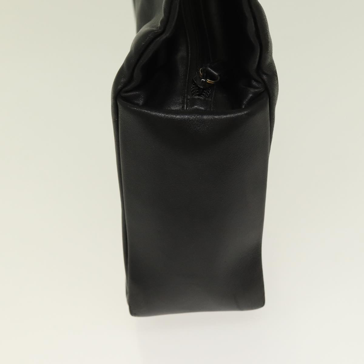 GUCCI Bamboo Hand Bag Leather Black Gold 000 3444 0580 bs16978