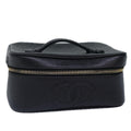 CHANEL COCO Mark Vanity Pouch Caviar Skin Black Gold CC bs16979