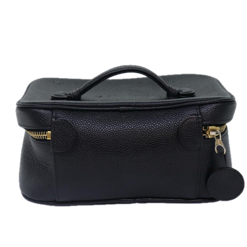 CHANEL COCO Mark Vanity Pouch Caviar Skin Black Gold CC bs16979