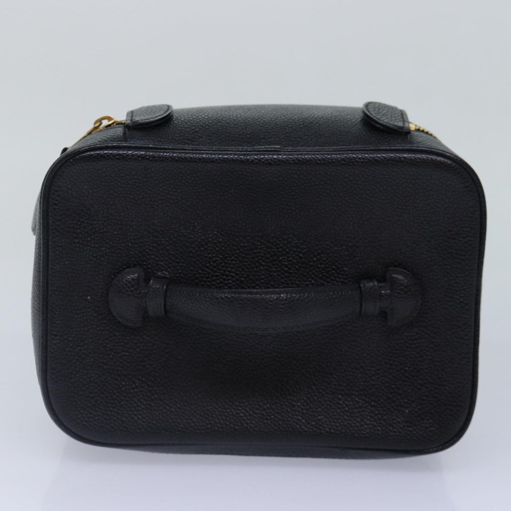 CHANEL COCO Mark Vanity Pouch Caviar Skin Black Gold CC bs16979