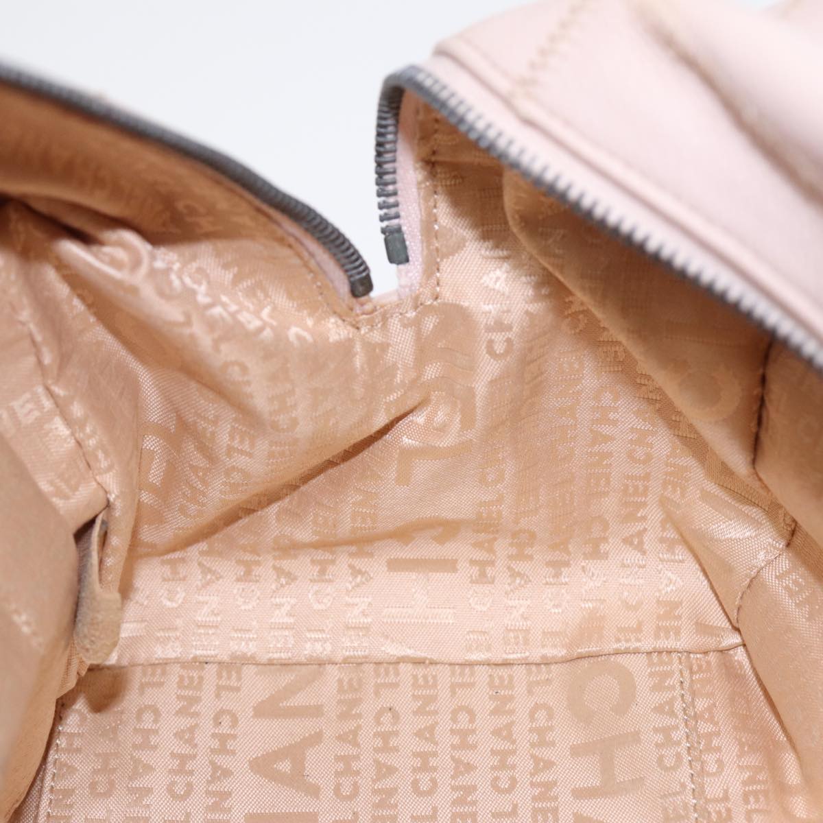 CHANEL Choco Bar Shoulder Bag Caviar Skin Pink Silver CC bs16980