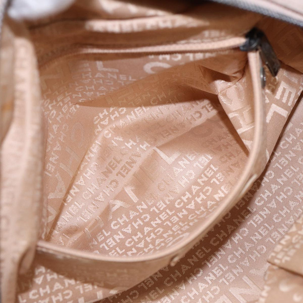 CHANEL Choco Bar Shoulder Bag Caviar Skin Pink Silver CC bs16980