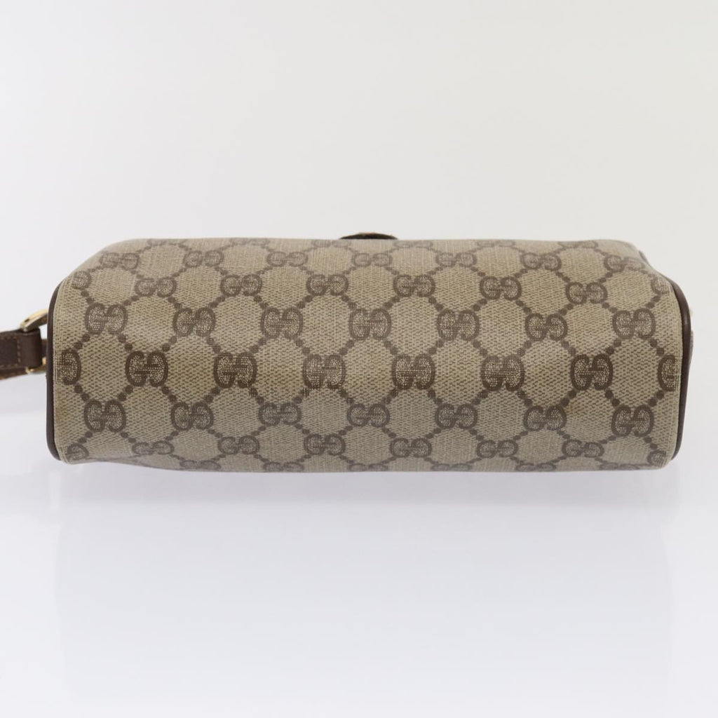 GUCCI GG Supreme Web Sherry Line Shoulder Bag PVC Beige Gold bs16981