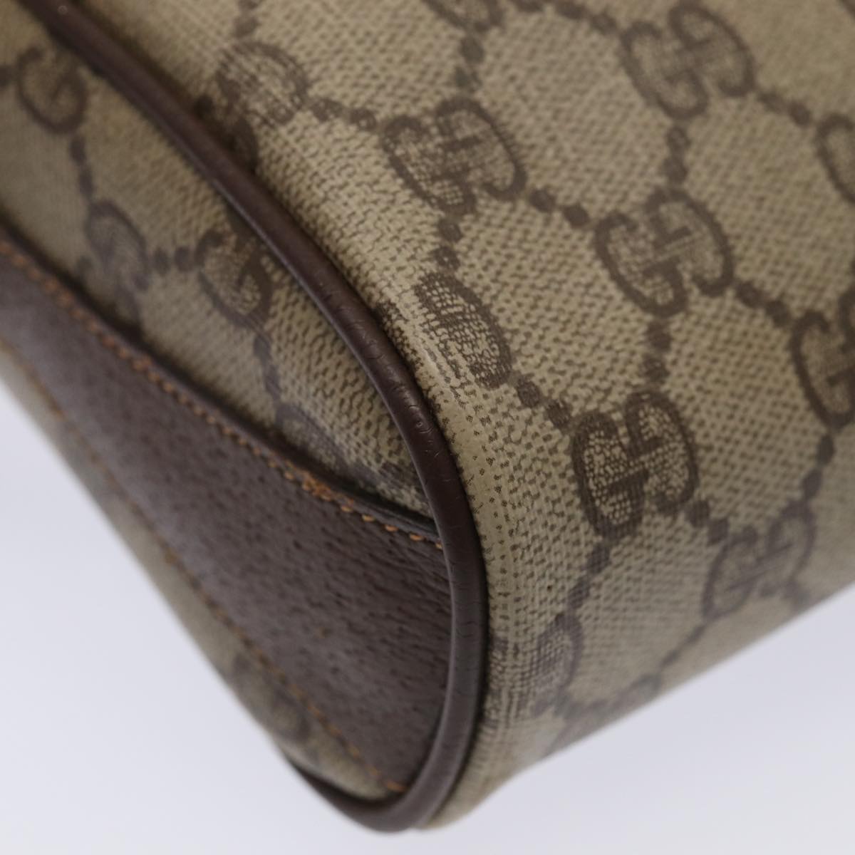 GUCCI GG Supreme Web Sherry Line Shoulder Bag PVC Beige Gold bs16981